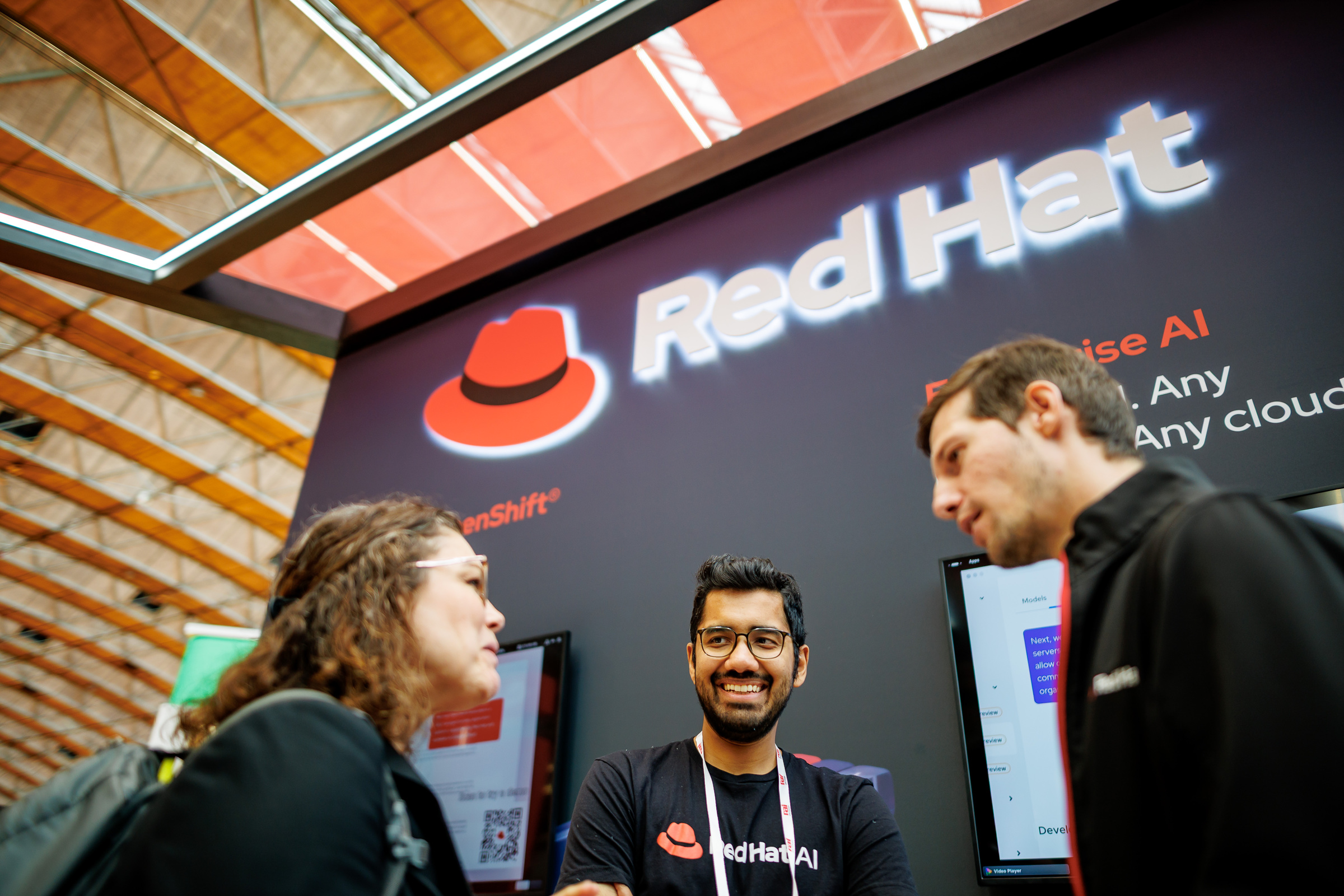 At the Red Hat booth