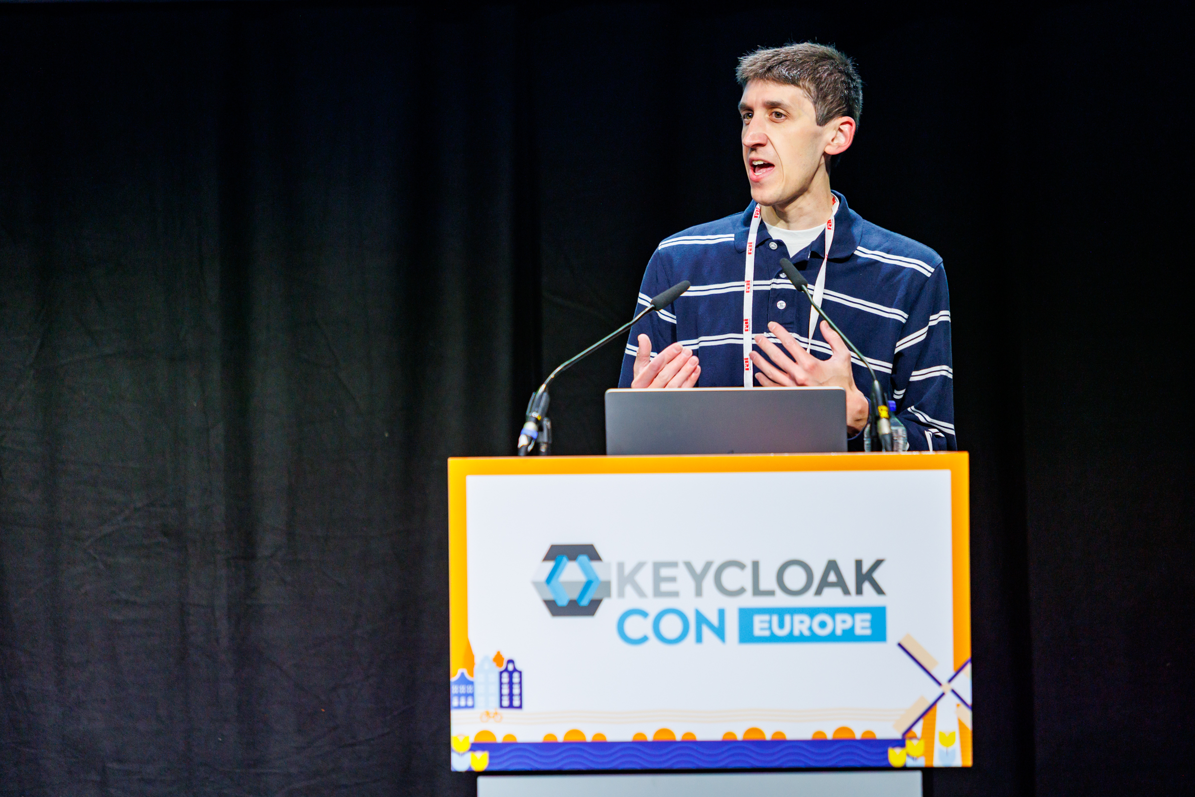 Presenter and booth staff